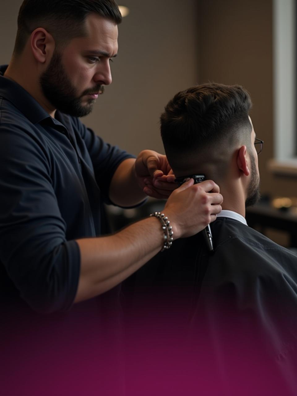 Master barber delivering a precise skin fade at Nimbus Shears, Bed-Stuy Brooklyn